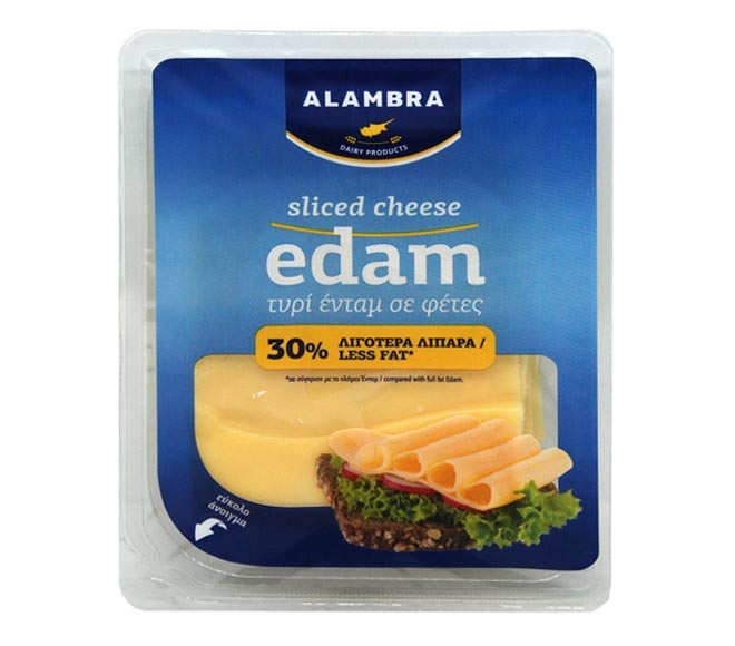Cheese Alambra Edam 30% Less Fat Slices 200G - Dairy Product