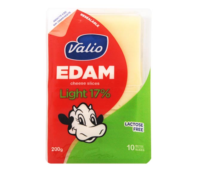 Cheese Valio Edam Light 17% 10 Slices 200G - Lactose Free