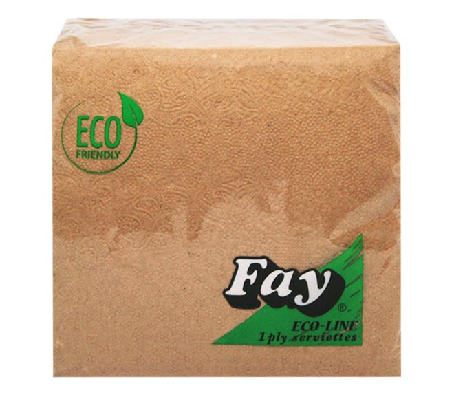 Fay Eco Frienly Napkins 1Ply 100Pcs 33Cm X 33Cm -  Brown