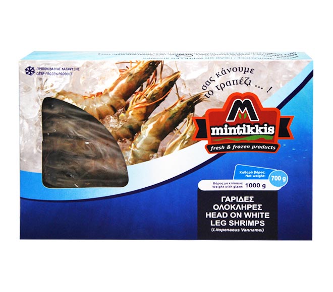 Mintikkis Head On White Leg Shrimps 26/30 (1Kg)