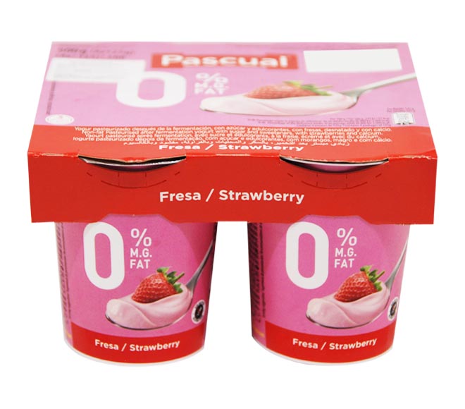 Fruit Yogurt Pascual 4X125G - Lite 0% Strawberries - Dairy Product