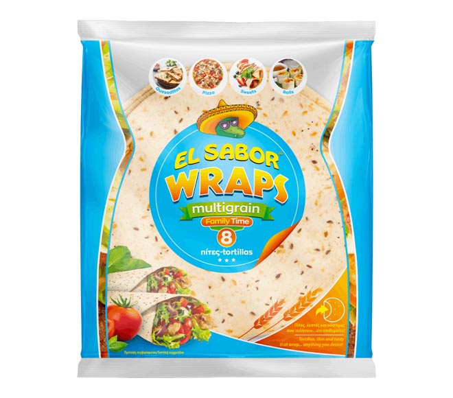 El Sabor Multigrain Tortillas 320G 8Pcs (20Cm)