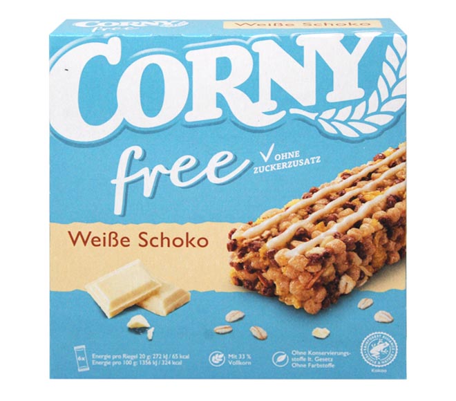 Corny Bars Sugar Free 6X20G - White Chocolate
