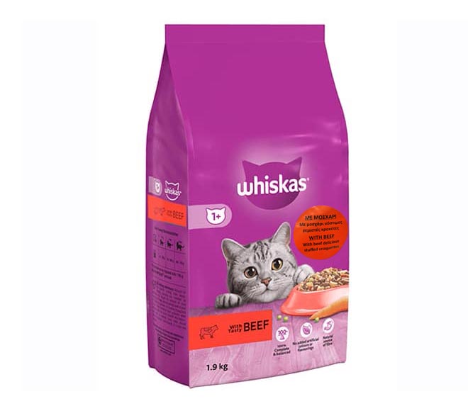 Cat Whiskas Dry Food 1.9Kg - Beef