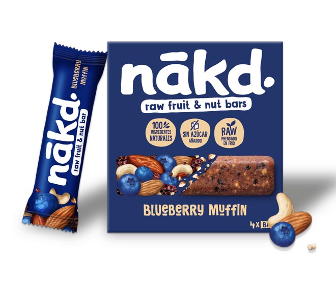 Nakd Raw Fruit Nut Bar 4X35G - Blueberry Muffin