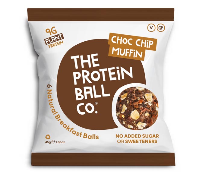 The Protein Ball Co Natural Energy Balls 6X7.5G (45G) - Choc Chip Muffin