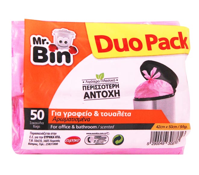 Mr. Bin Garbage Bags Pink 2X42Cm X 50Cm X 25Pcs Duo Pack