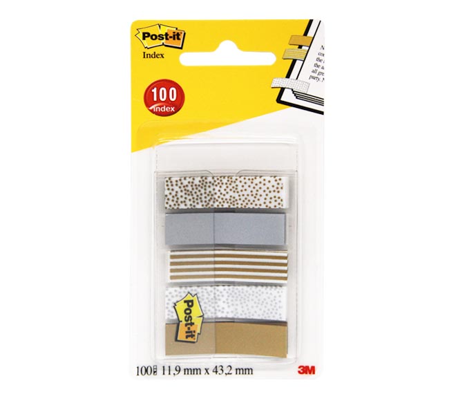 Index Post-It 3M X100 - Super Sticky (11.9Mm X 43.2Mm) - GoldSilver