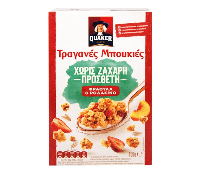 Quaker Crunchy Cereal Clusters With Pieces Of Strawberry And Peach 400G