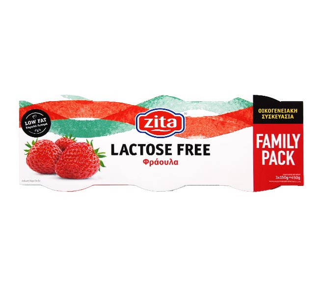 Zita Fruit Yogurt  Lactose Free 3X150G Strawberry