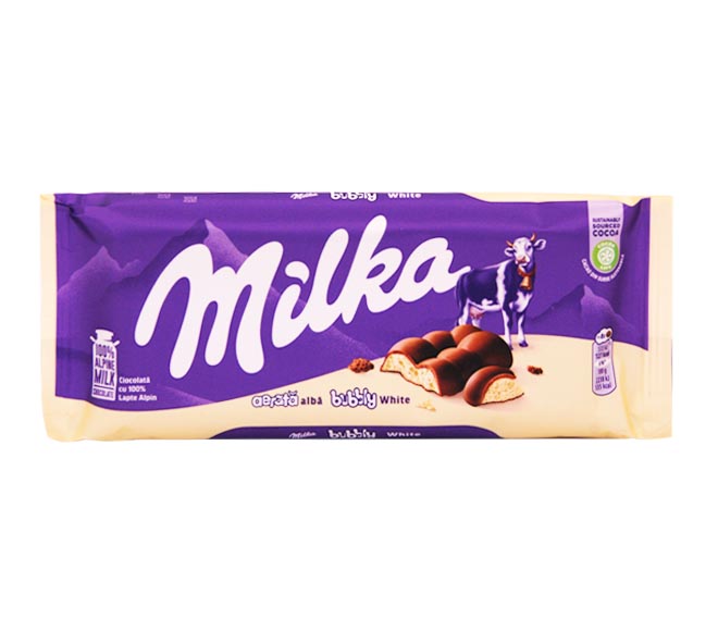 Milka Milk Chocolate 95G Bubly White