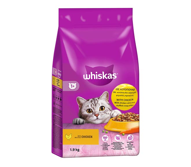 Cat Whiskas Dry Food Adult 1.9Kg - Chicken Stuffed Croquettes