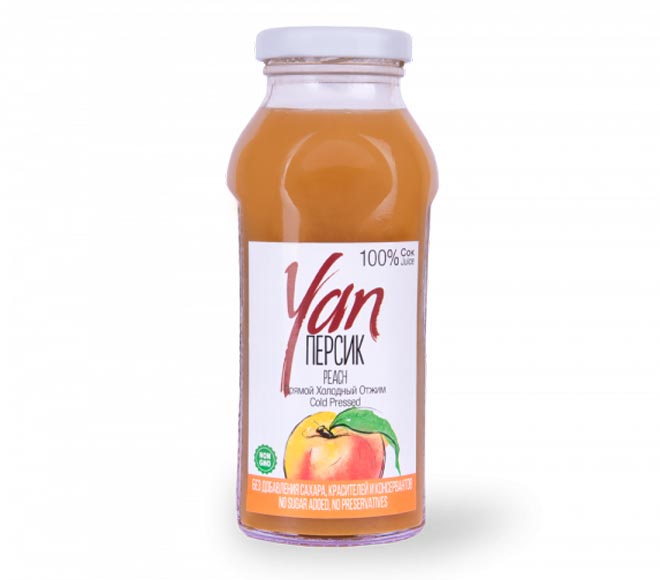 Yan Peach With Apple Juice Drink Cold Pressed Free Of Sugar 930Ml
