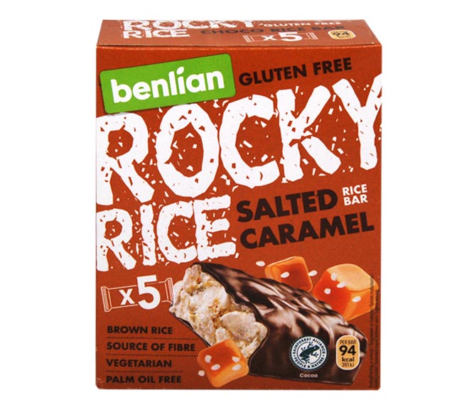 Benlian Rocky Rice Bar 18G X 5Pcs Salted Caramel