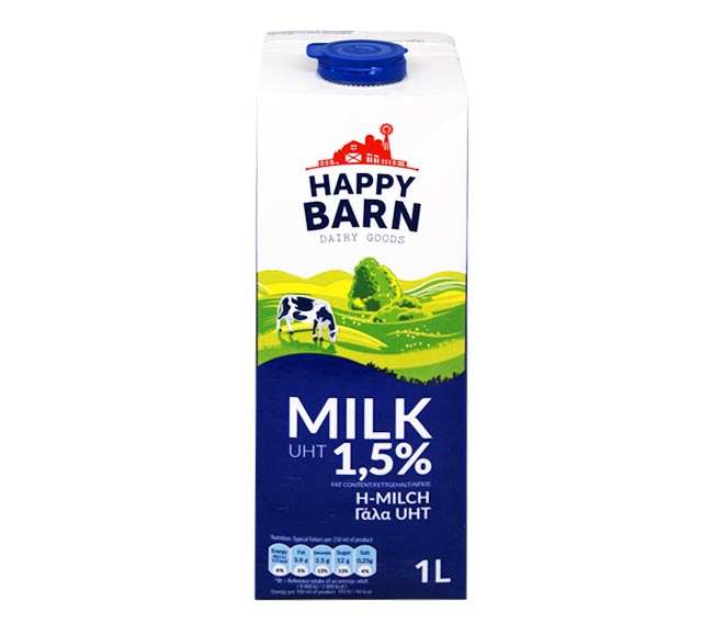 Long Life Happy Barn Semi Skimmed Milk1.5% Fat 1L