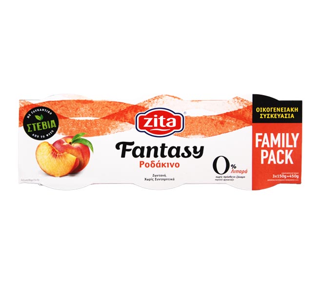 Zita Fruit Yogurt  Fantasy With Stevia 3X150G Peach