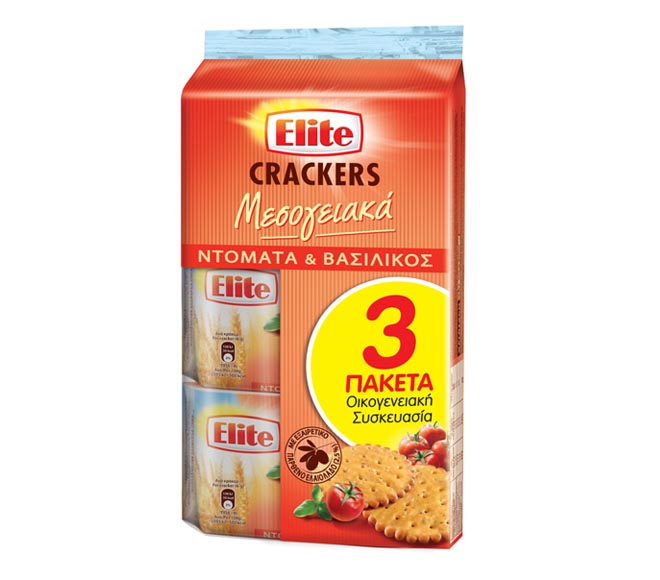 Elite Crackers 3X105G Tomato Basil