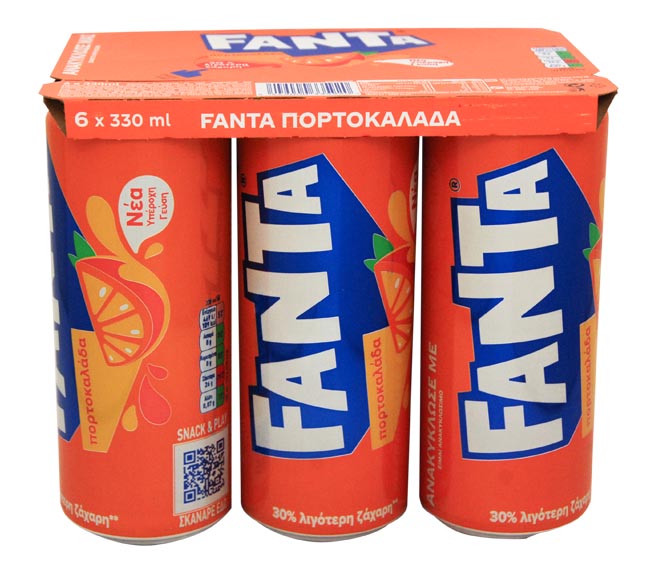can FANTA orange 6x330ml (30% less sugar)