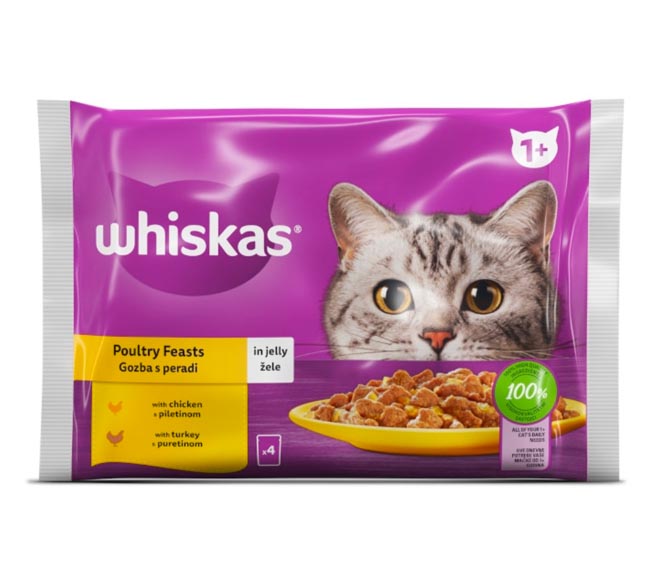 Whiskas Cat  Pouch Poultry Feast 4 X 85G