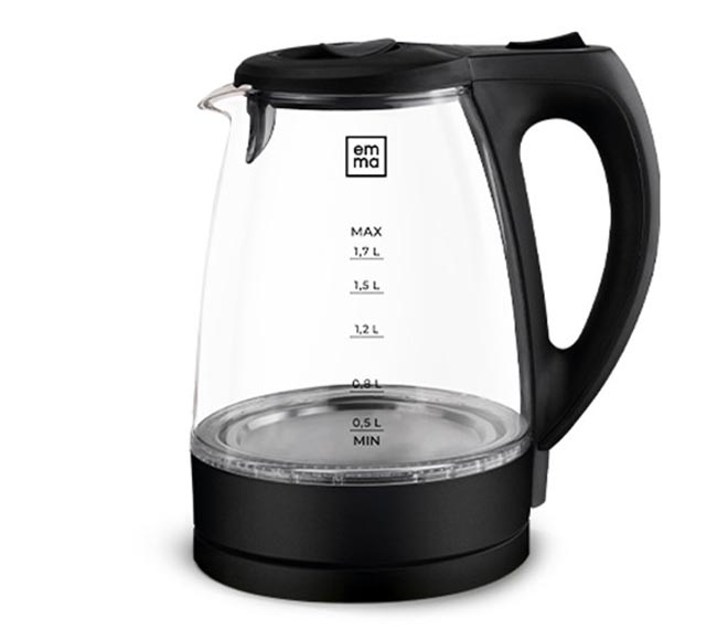 Emma Electric Clear Glass Kettle 1.7L 2200W