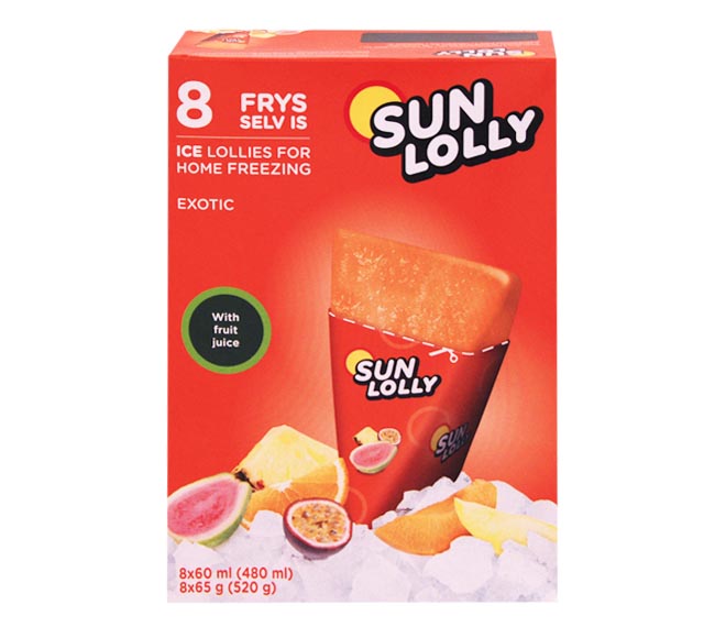 SUN LOLLY ice lollies for home freezing 8x60ml - Exotic