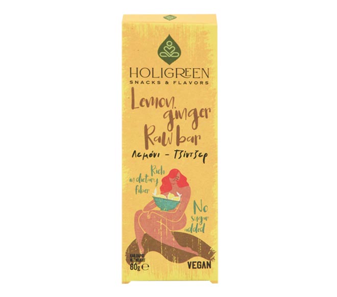 HOLIGREEN raw bar vegan 60g - Lemon & Ginger