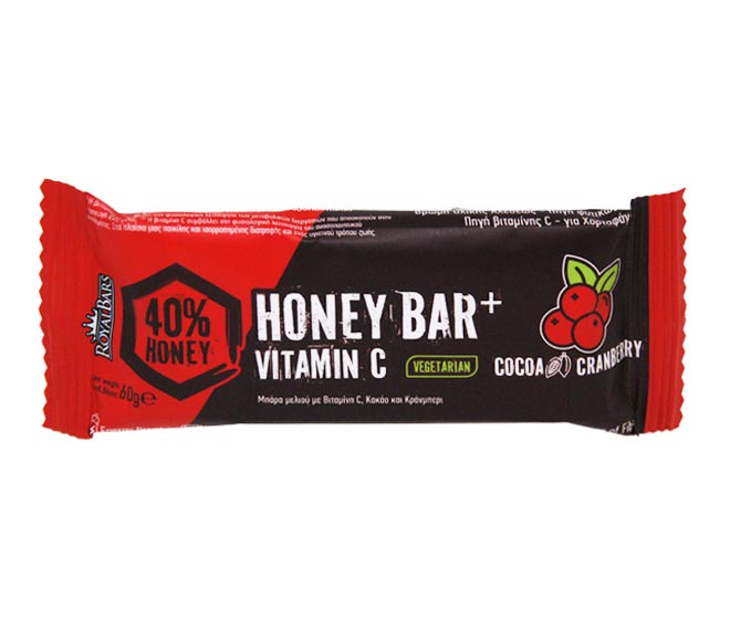 Royal Bars Honey Bar+ Vitamin C 60G Cocoa Cranberry