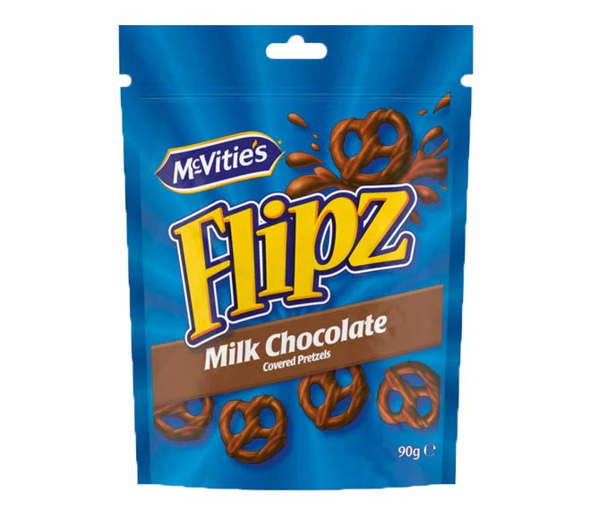 Mc Vities Flipz Flavour Coated Pretzels 90G Milk Chocolate