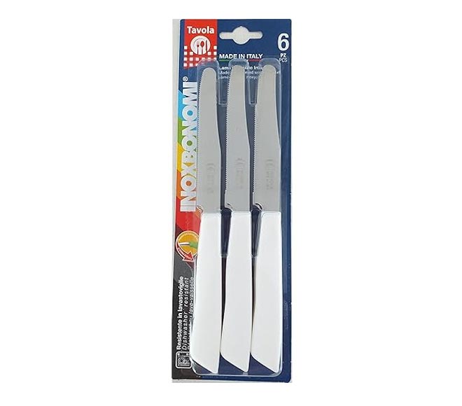 Cutlery Tavola Knives Rounded Stainless Steel 6 Pcs
