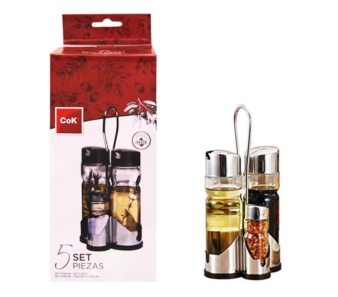 Cok Oil Vinegar Cruet Set Of 5