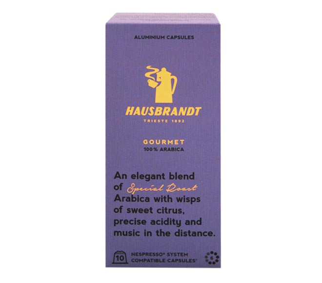 Hausbrandt Nespresso Compatible Capsules 50G 10 Caps Gourmet 100% Arabica