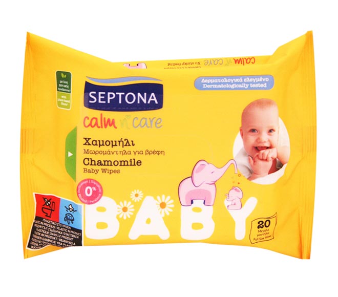 Septona Baby Calm N Care Wet Wipes With Chamomile 20Pcs