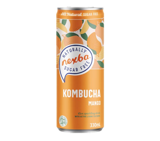 Can Nexba All Natural Kombucha Sugar Free 330Ml Mango