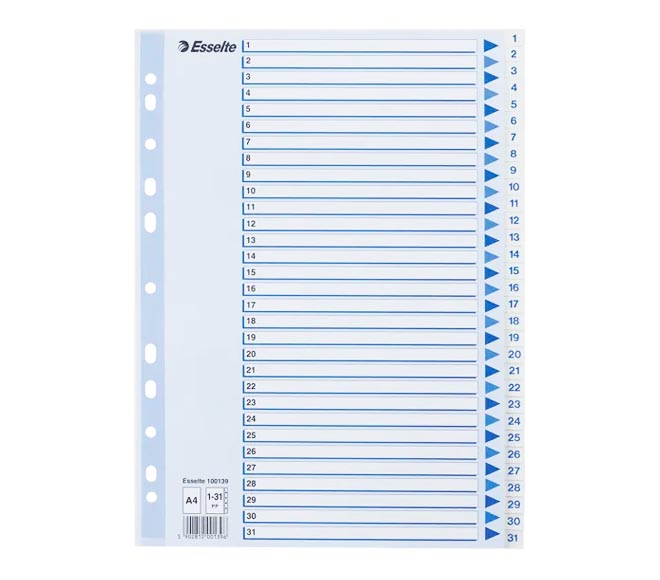 Esselte Plastic Divider A4 Numbers 1 31