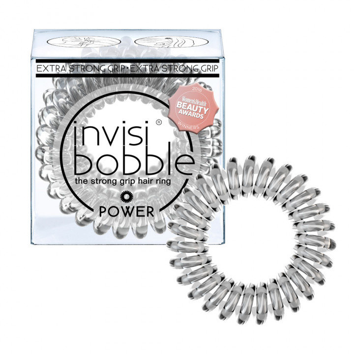Invisibobble Power Hair Band Crystal Clear The Strong Grip Hair Ring x3