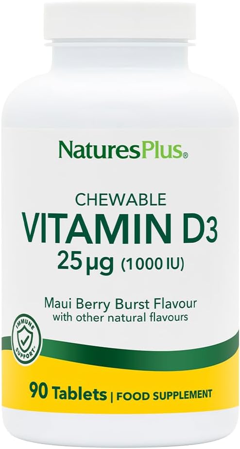 Natures Plus Vitamin D3 1000iu, Chewable Tablets, 60