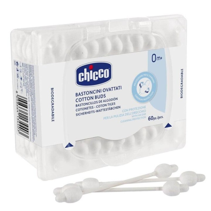 Chicco Baby Cotton Buds 0M+, 60Pcs