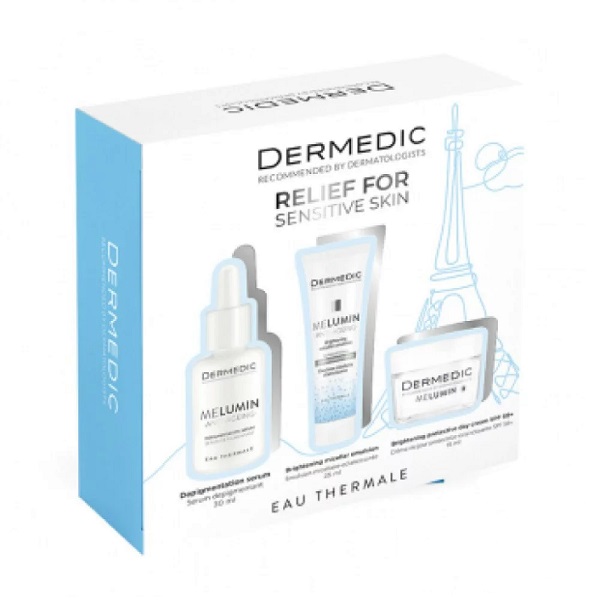 SET MELUMIN Depigmentation serum 30ml + Micellar lightening emulsion 25ml + Protective day cream SPF50+ 15ml