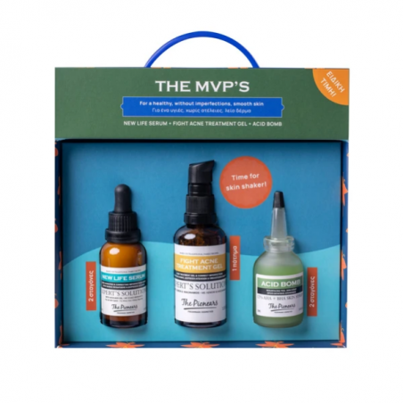 The Pioneers The Mvp's Set: Life Serum 30Ml+Fight Acne Treatment Gel 50Ml+Acid Bomb 30Ml