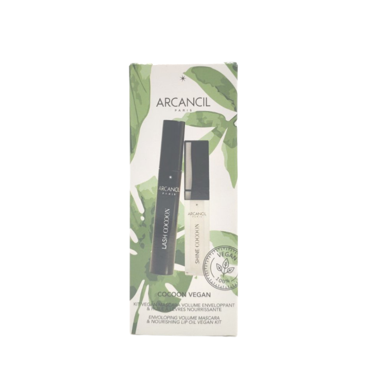 Arcancil Cocoon Vegan Envoloping Volume Mascara & Nourishing Lip Oil Vegan Kit