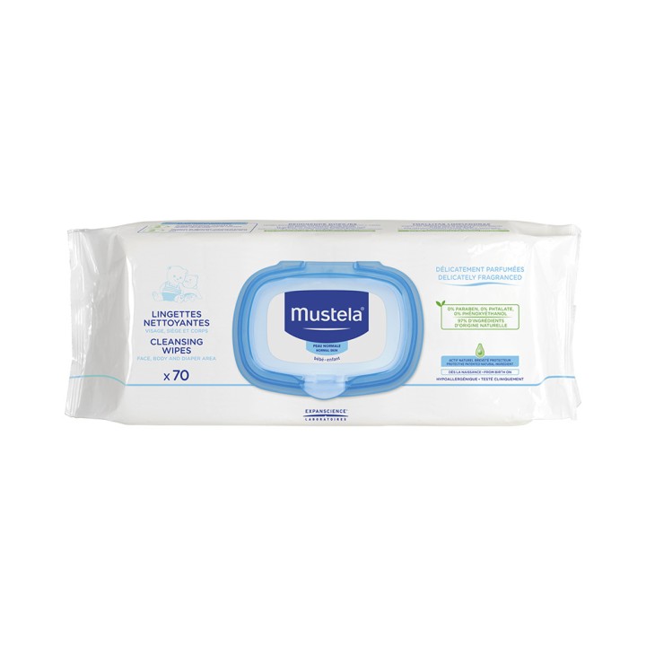 Mustela Cleansing & Soothing Wipes 70 pieces