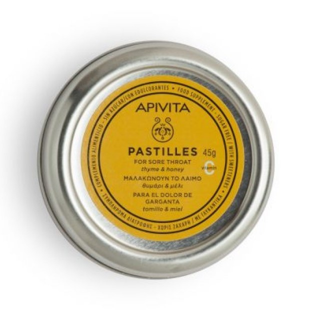 APIVITA Thyme & Honey Pastilles For Soar Throat