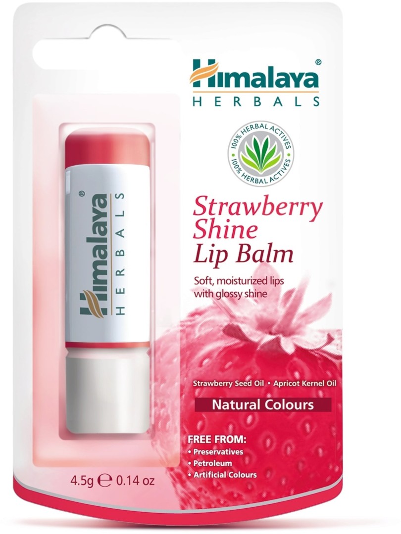 Himalaya Strawberry Shine Lip Balm With Strawberry 4.5G