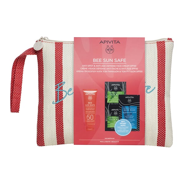 Apivita Sun Safe Anti Spot Anti Age Defense Face Cream Spf50Face Mask With Aloemoisturising Hair Mask