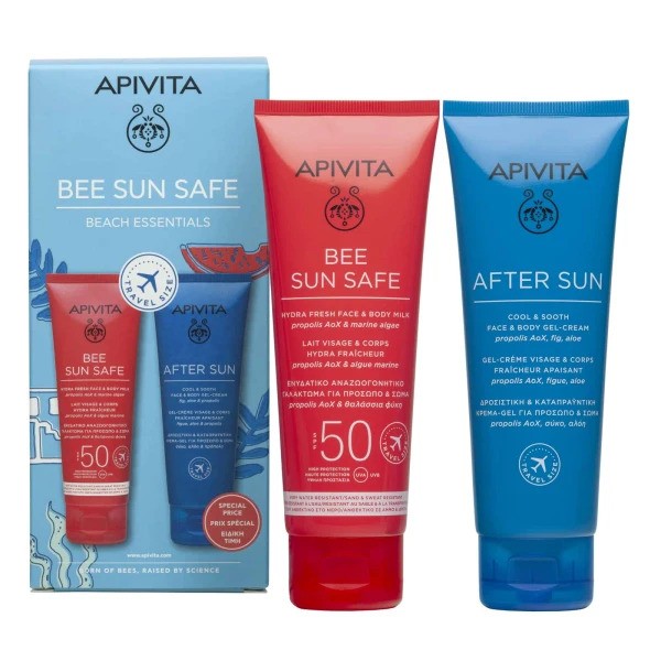Apivita Bee Sun Safe Hydra Fresh Face & Body Milk Spf 50+ 100Ml & Cool - Sooth Face & Body Gel Cream 100Ml