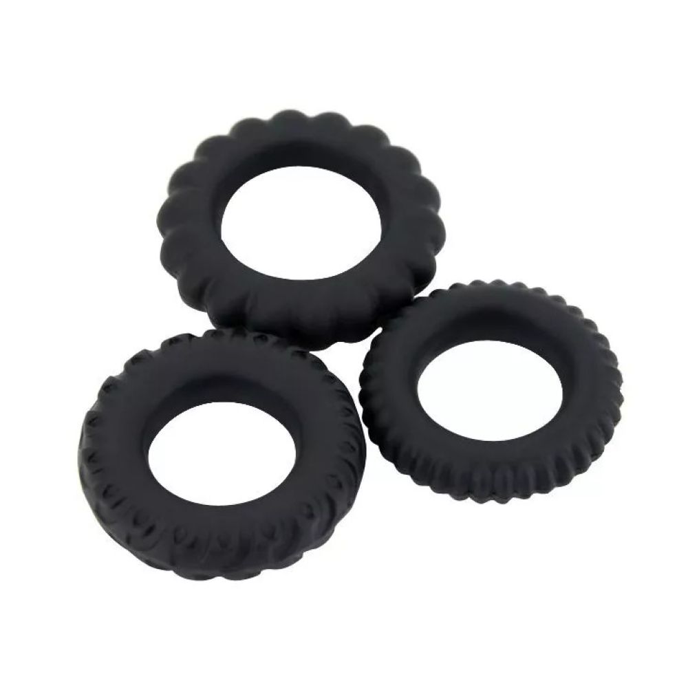 TITAN - SET OF 3 SILICONE STRETCHY COCK RINGS