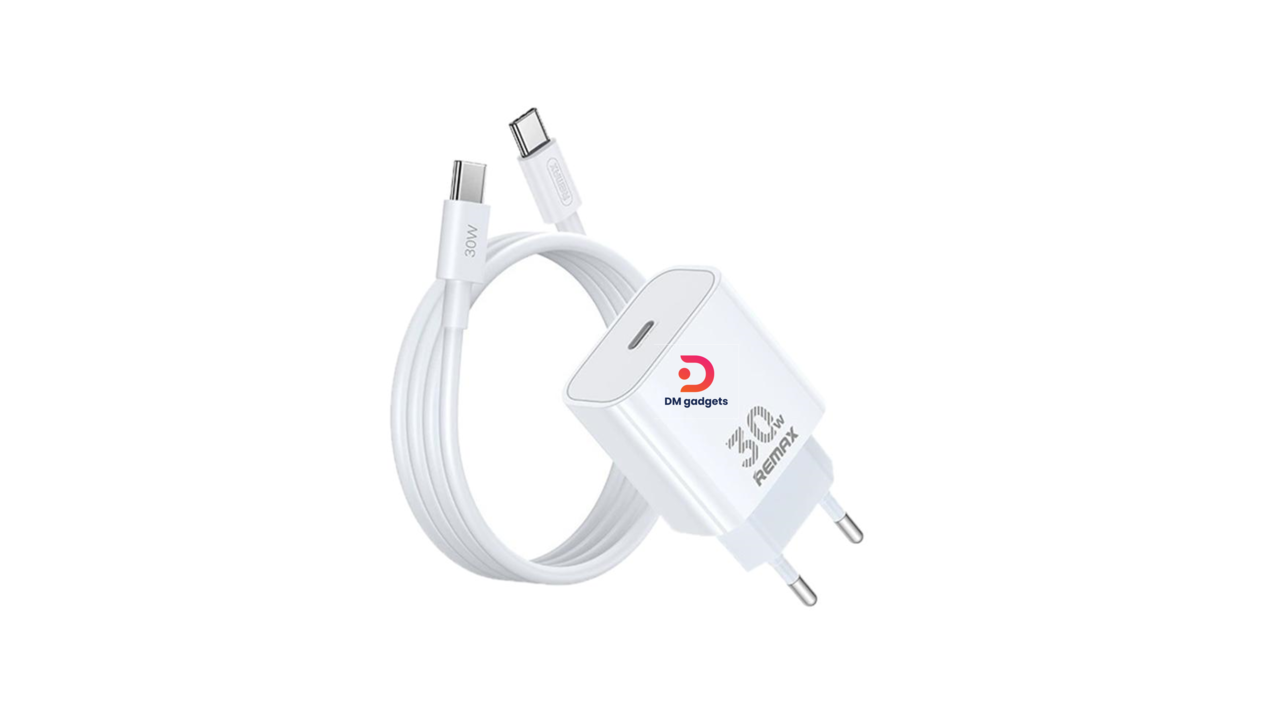 363A#Remax® RP-U71 30W Type-C Fully Compatible GaN Charger with Data Cable, Plug: EU Plug (White)