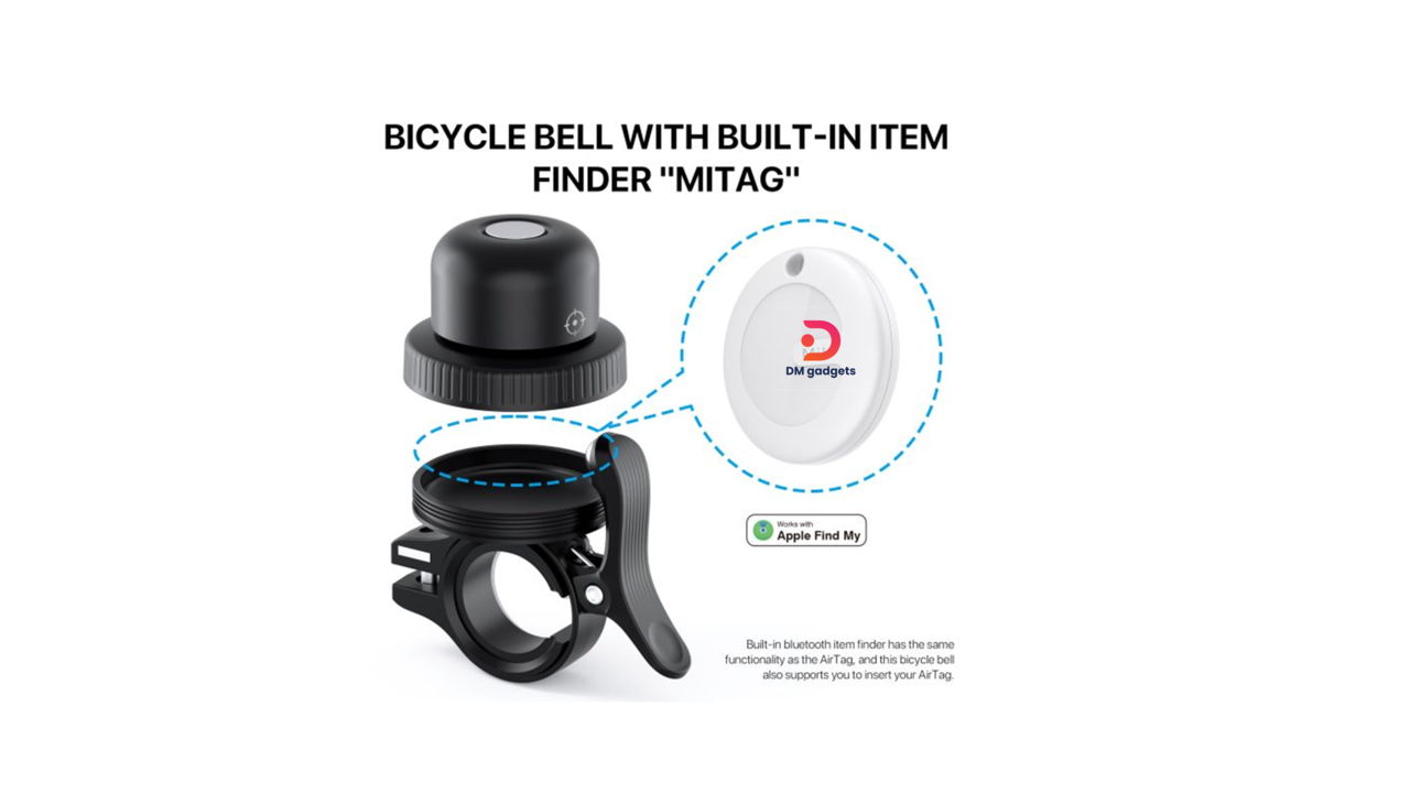 624F#Losthall®CR2032 3V Anti-lost Bicycle Bell Locates with Apple Find My