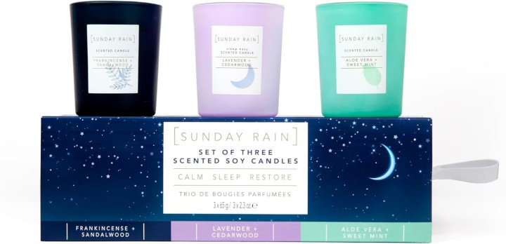 Sunday Rain Mini Scented Candle Trio