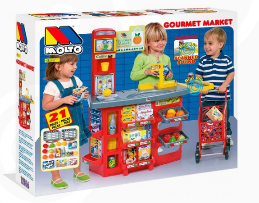 MOLTO ELECTRONIC SUPERMARKET WITH TROLLEY 12186